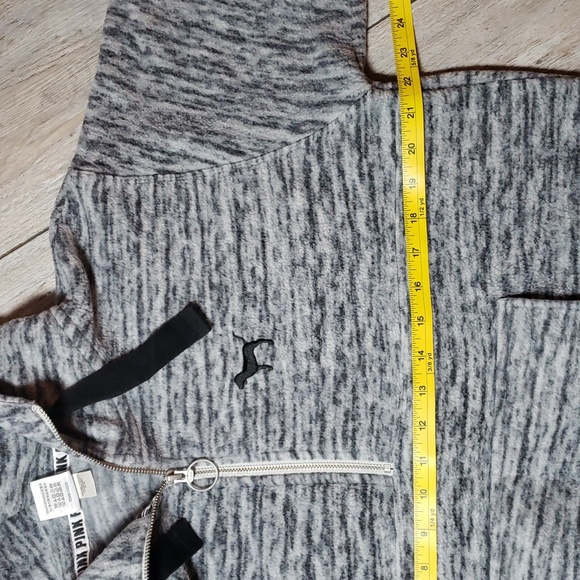 VS PINK | Quarter-zip Pullover Hoodie with Embroidered Classic Dog Logo Y2K - Picture 4 of 10